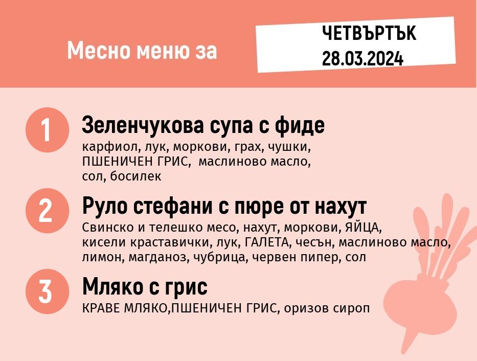 Меню 28.03 месно 200гр.
