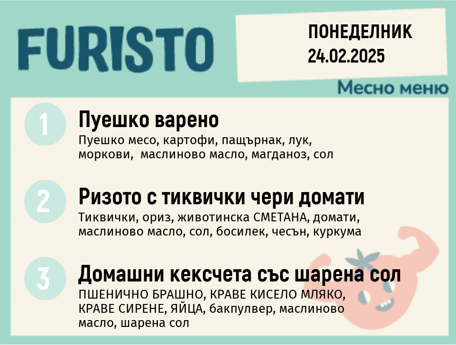 Седмично меню безмесно 24.04-29.04