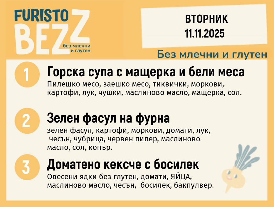 Меню без млечни и глутен  11.11  200гр.