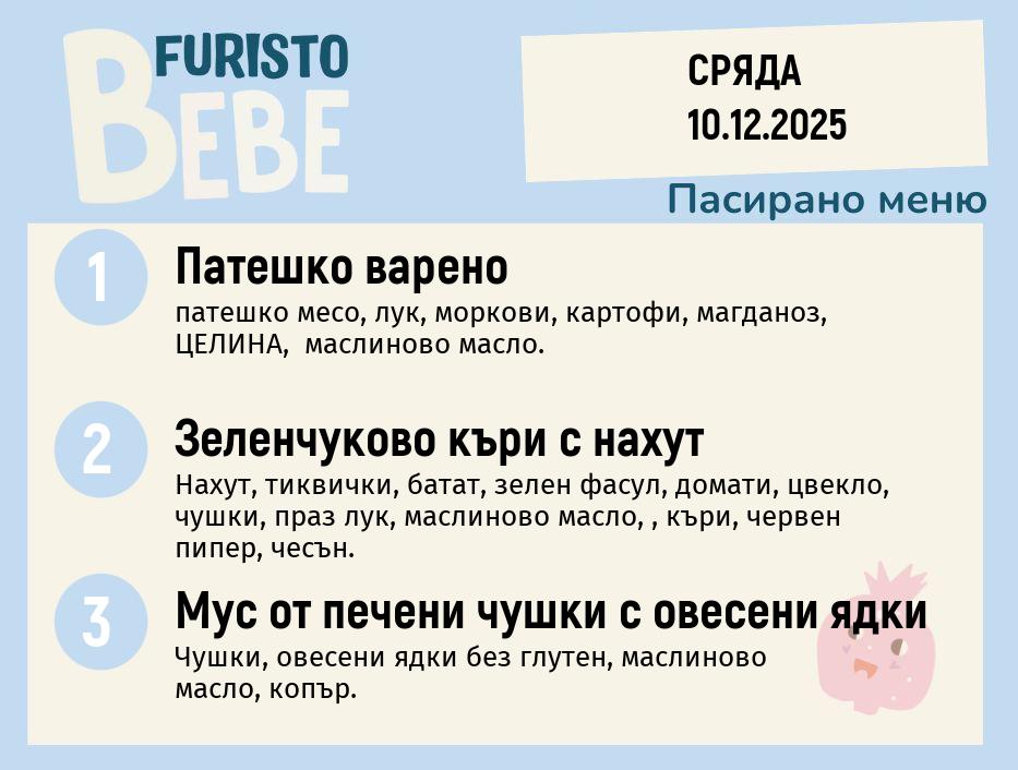 Меню 10.12 Bebe 200гр.