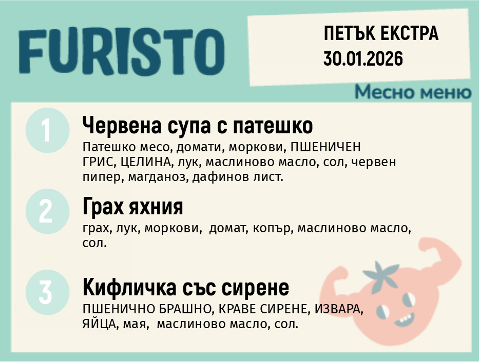 Меню 30.01 Екстра месно 200гр.