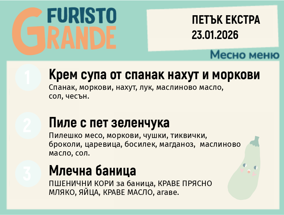 Меню 23.01 Екстра месно 300гр.