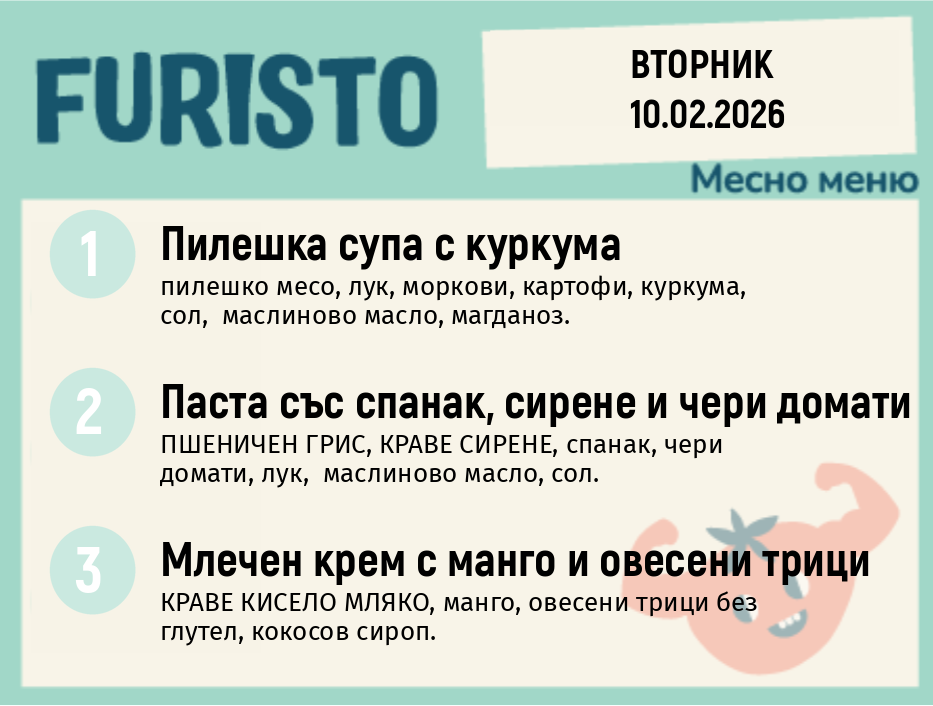 Меню 10.02 месно  200гр.