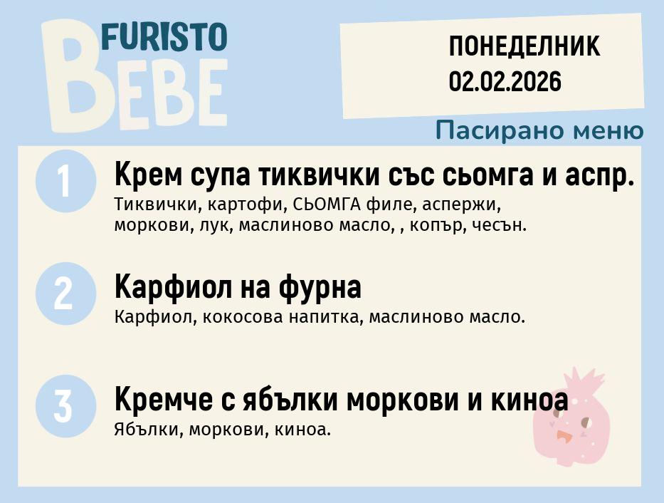 Меню 02.02 Bebe 200гр.