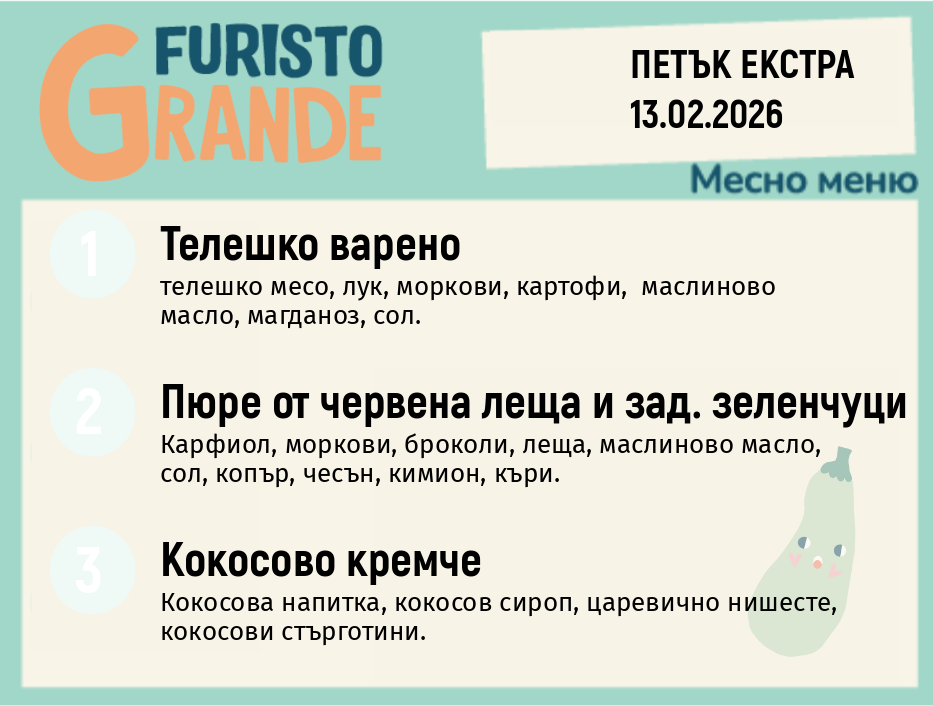Меню 13.02 Екстра месно 300гр.