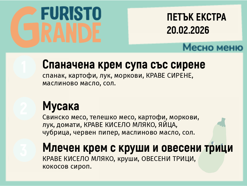 Меню 20.02 Екстра месно 300гр.