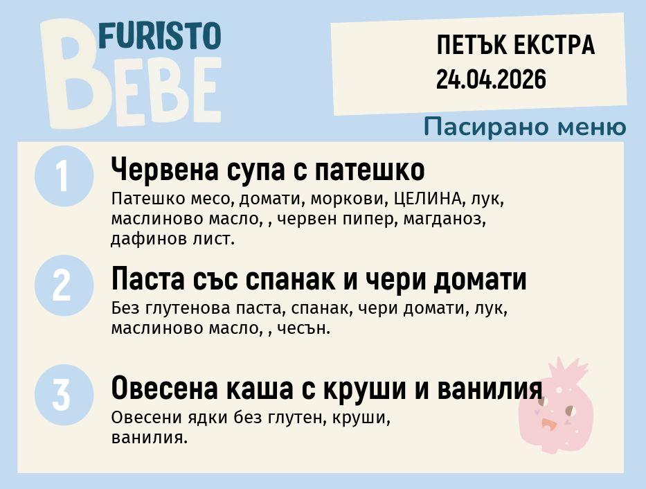 Меню 24.04 Екстра Bebe 200гр.