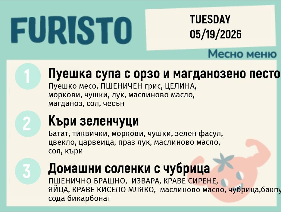 Меню 19.05 месно 200гр.