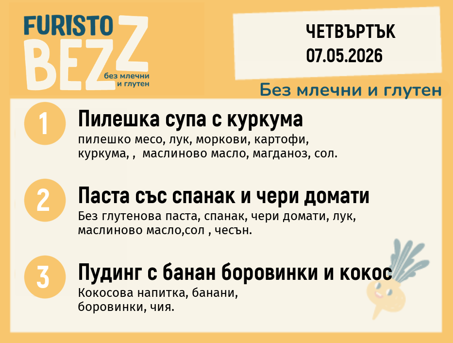 Меню без млечни и глутен 07.05 200гр.