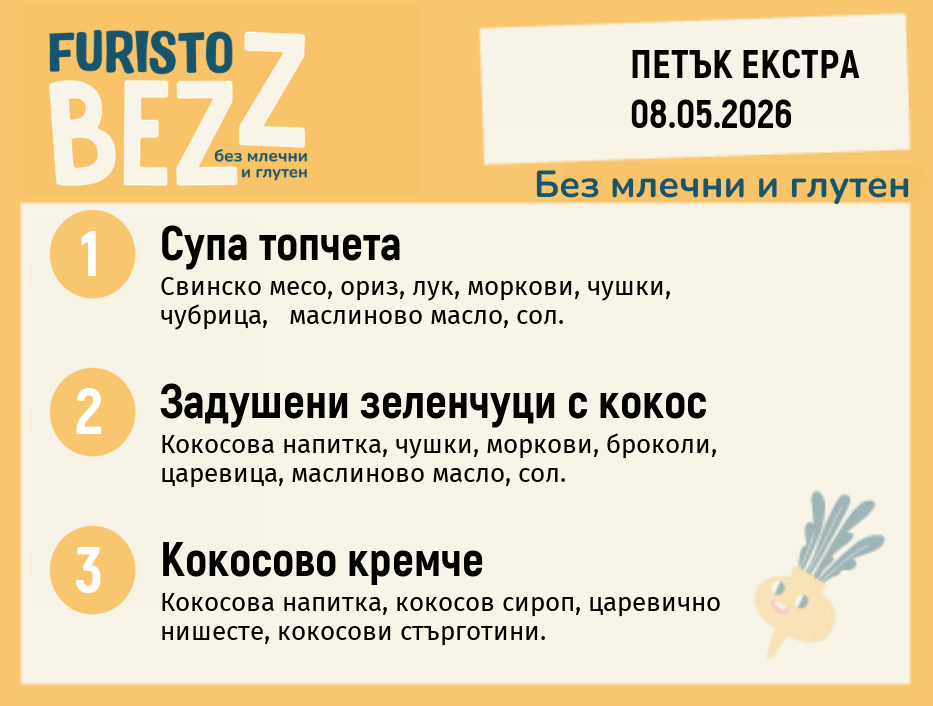 Меню без млечни и глутен Екстра 08.05 200гр. 