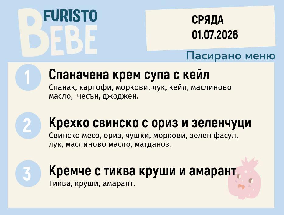 Меню 01.07 Bebe 200гр.