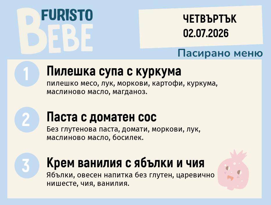 Меню 02.07 Bebe 200гр.