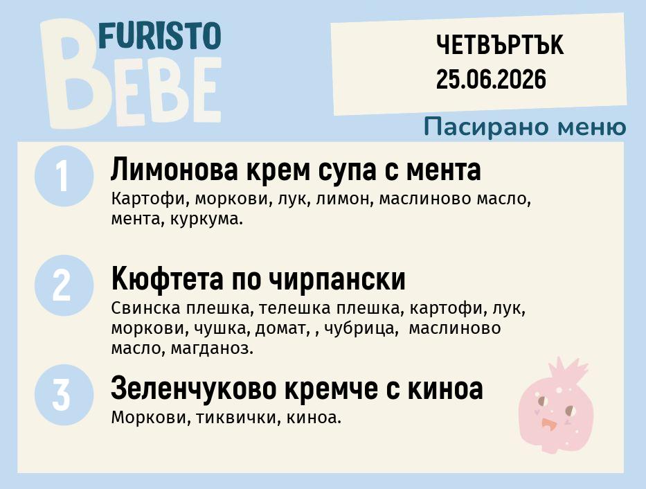 Меню 25.06 Bebe 200гр.
