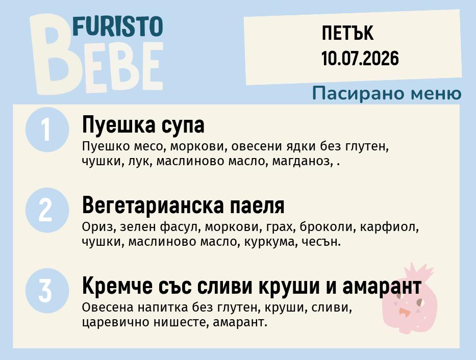 Меню 10.07 Bebe 200гр.