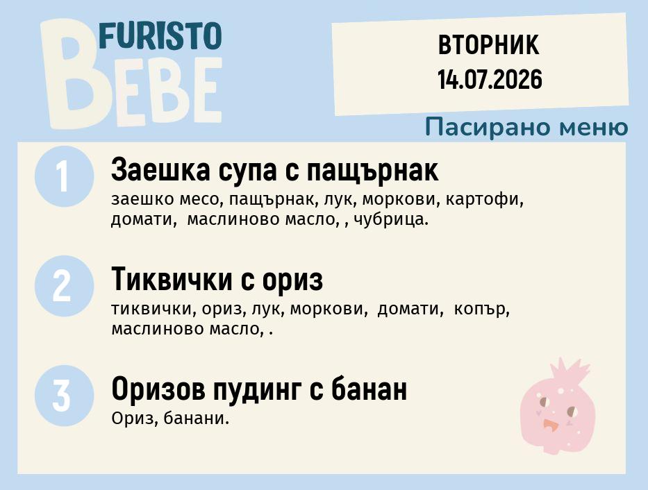 Меню 14.07 Bebe 200гр.