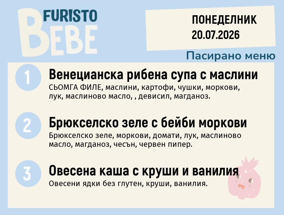 Меню 20.07 Bebe 200гр.