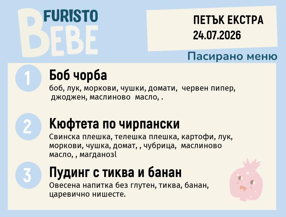 Меню 24.07 Екстра Bebe 200гр.