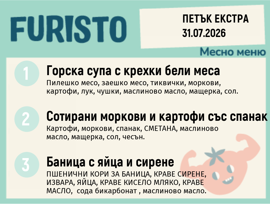 Меню 31.07 Екстра месно 200гр.