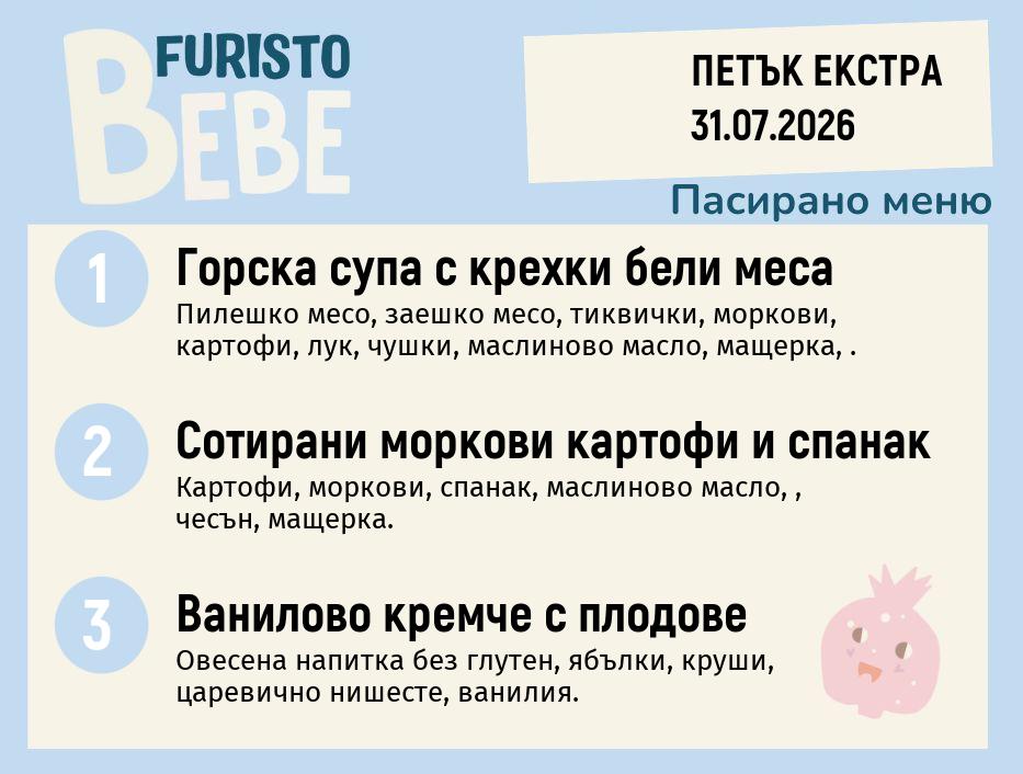 Меню 31.07 Екстра Bebe 200гр.