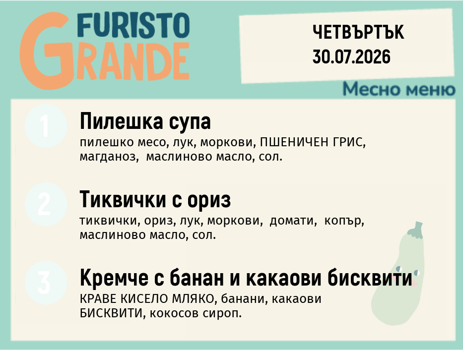 Меню 30.07 месно 300гр.