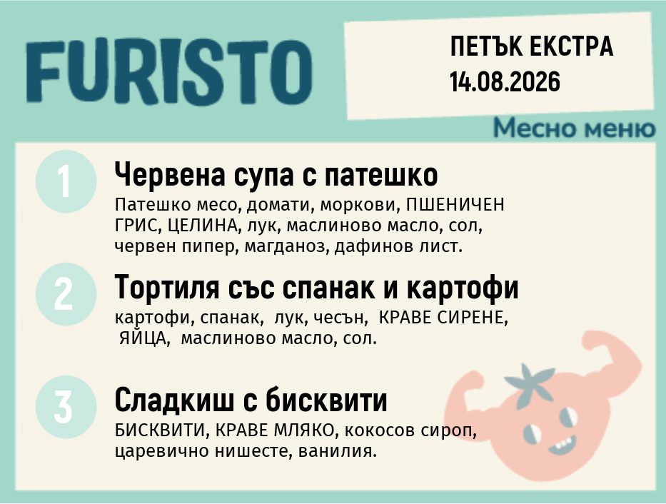 Меню 14.08 Екстра месно 200гр.