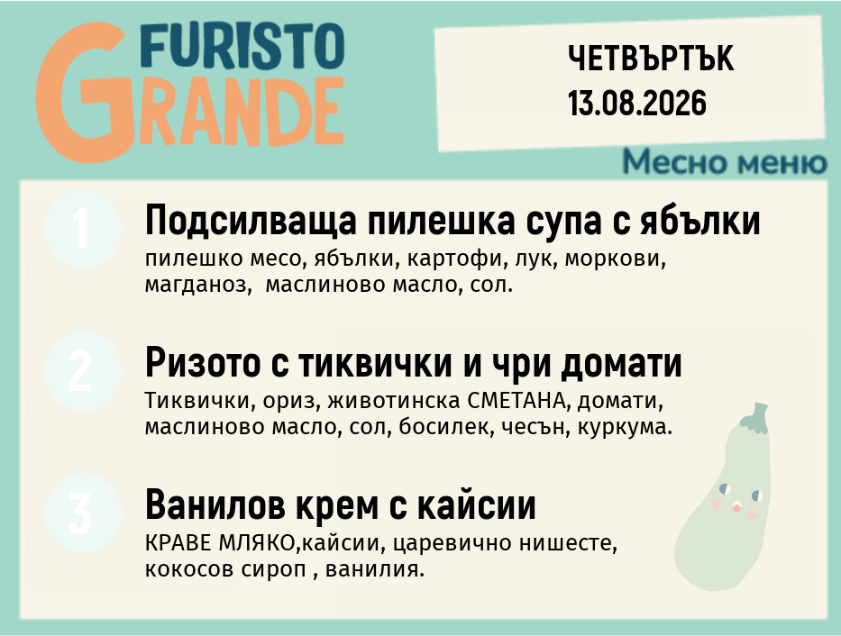Меню 13.08 месно 300гр.