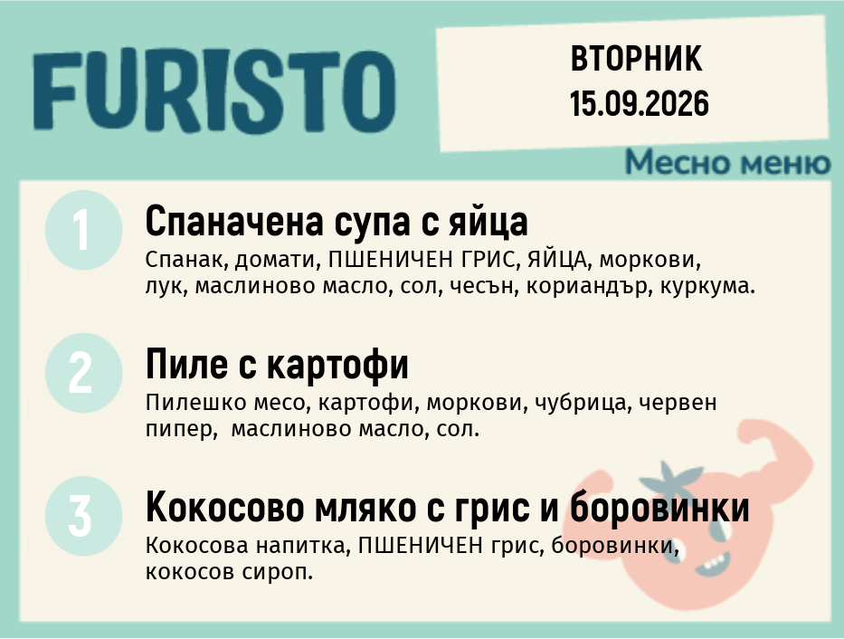 Меню 15.09 месно 200гр.