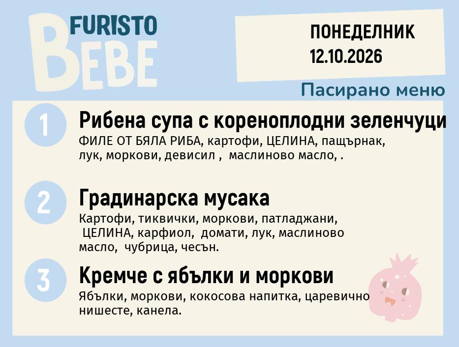 Меню 12.10 Bebe 200гр.