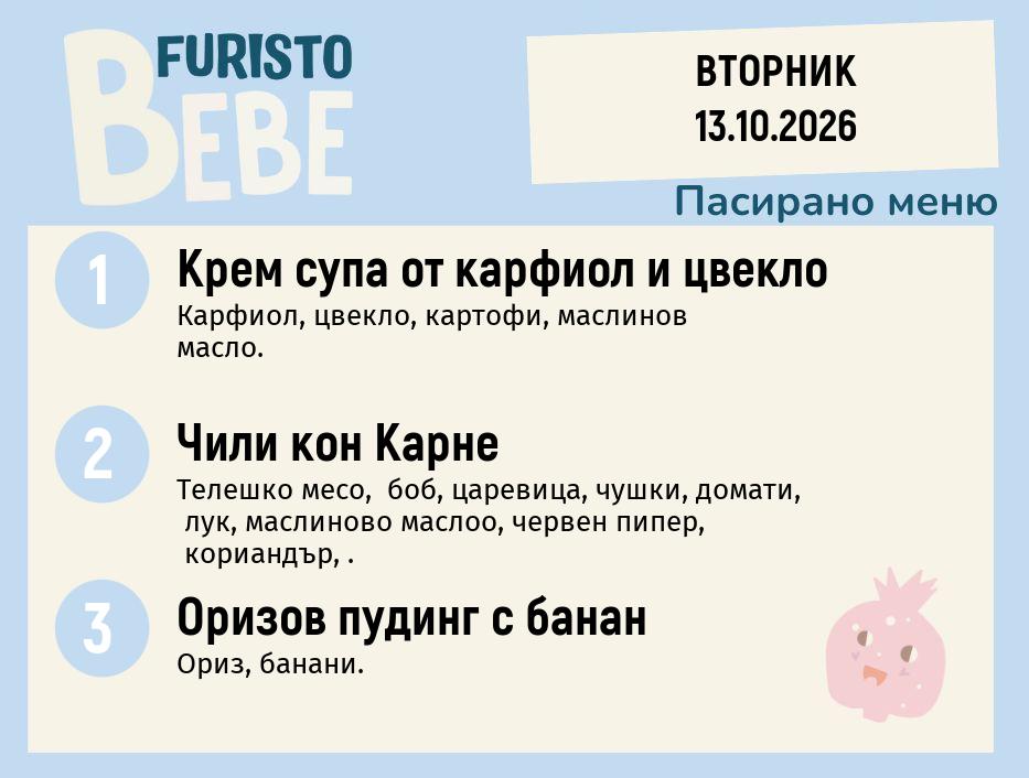 Меню 13.10 Bebe 200гр.