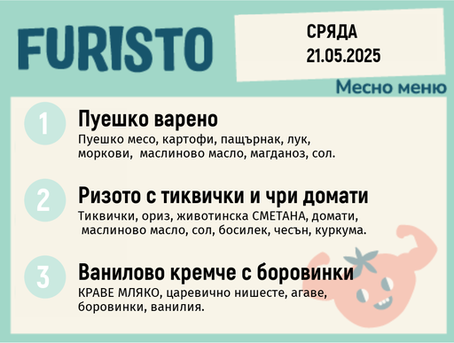 [DY.04.25.4809] Меню 21.05 месно 200гр.