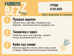 Меню без млечни и глутен  21.05  200гр.