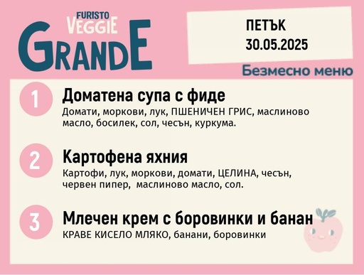 [DY.04.25.4914] Меню 30.05 безмесно 300гр. 