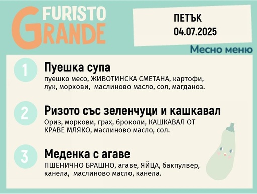 [DY.05.25.5278] Меню 04.07 месно 300гр.