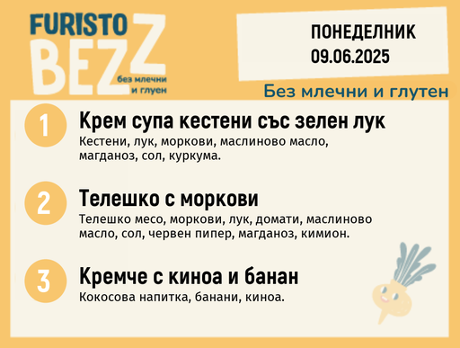 [DY.05.25.5359] Меню без млечни и глутен  09.06 200гр.