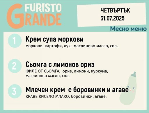 [DY.05.25.5689] Меню 31.07 месно 300гр.