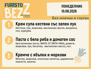 Меню без млечни и глутен 10.08 200гр.