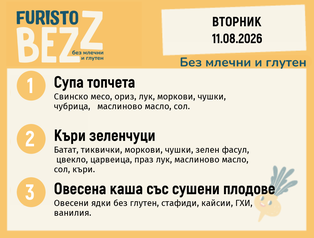 Меню без млечни и глутен 11.08 200гр.