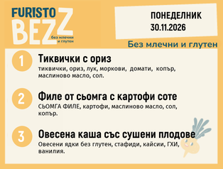 Меню без млечни и глутен 30.11 200гр.